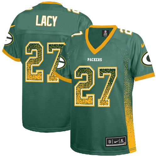 Women's Elite Eddie Lacy Nike Jersey Green - #27 Drift Fashion NFL Green Bay Packers